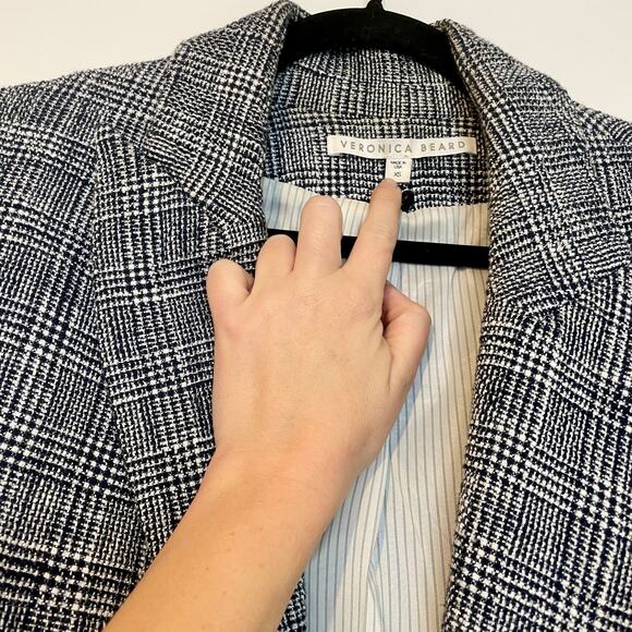Veronica Beard Fiona Plaid Trench Dickey Blazer Coat Tweed Oversized Long sz XS - Picture 4 of 16